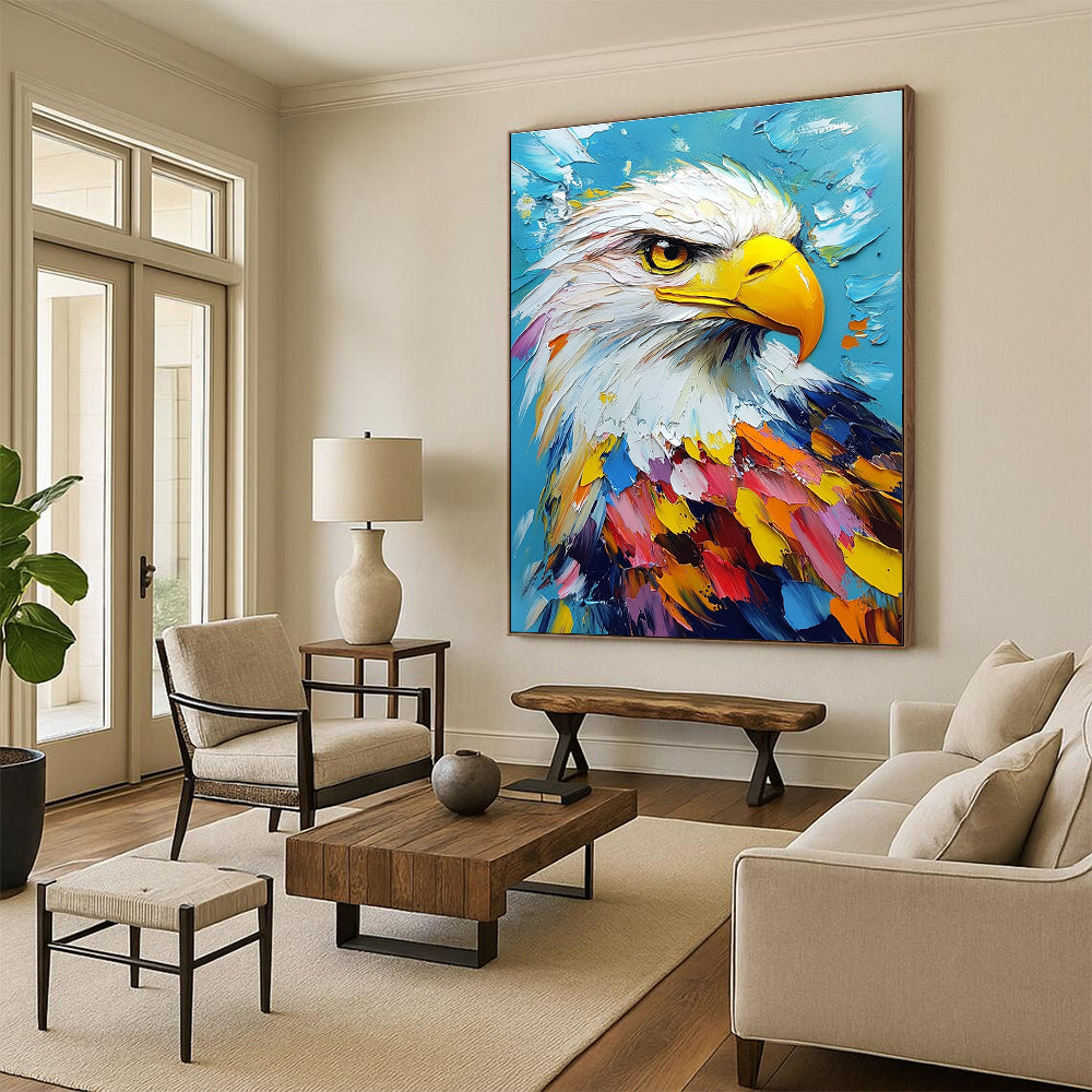 Colorful Eagle Portrait for Patriotic Office & Wildlife - Themed Bar STSC1285