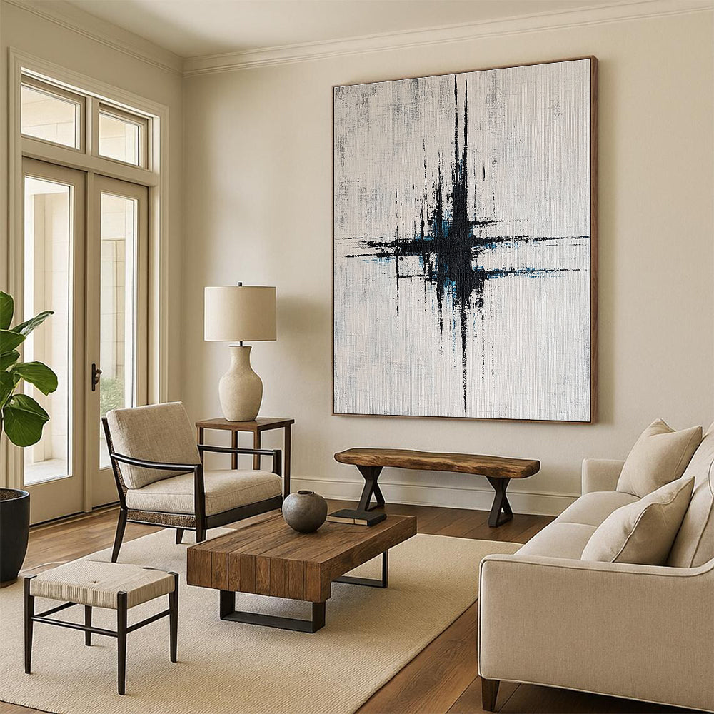 Black and Blue Abstract Cross for Luxury Spa & Modern Home Theater STSC439
