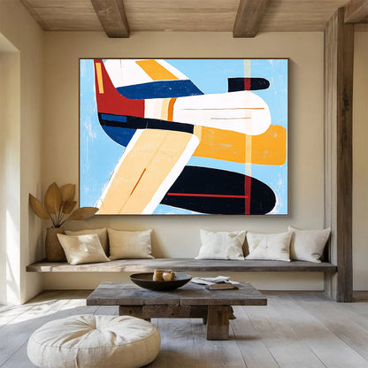 Color - Blocked Aircraft Art for Aviation Museum & Modern Office Lounge SC040
