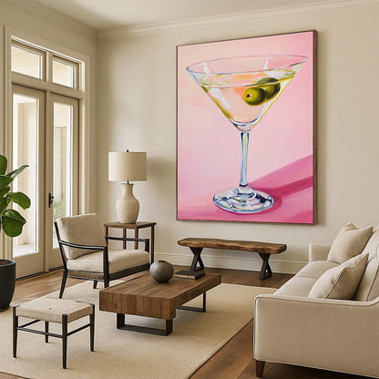 Martini Glass with Olives Art for Cocktail Bar & Sophisticated Dining Room STSC1383