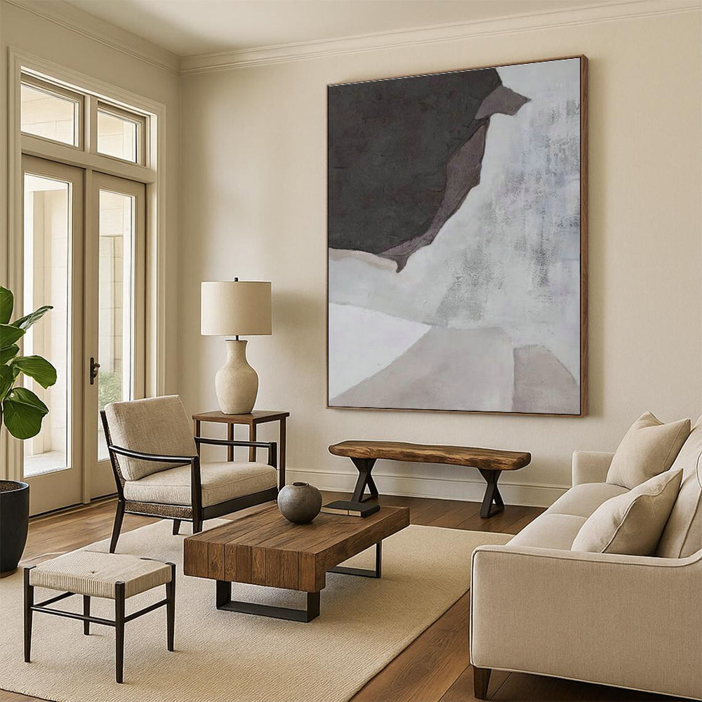 Gray - Brown Abstract Art for Modern Office Conference Room & Home Study DLZ1189