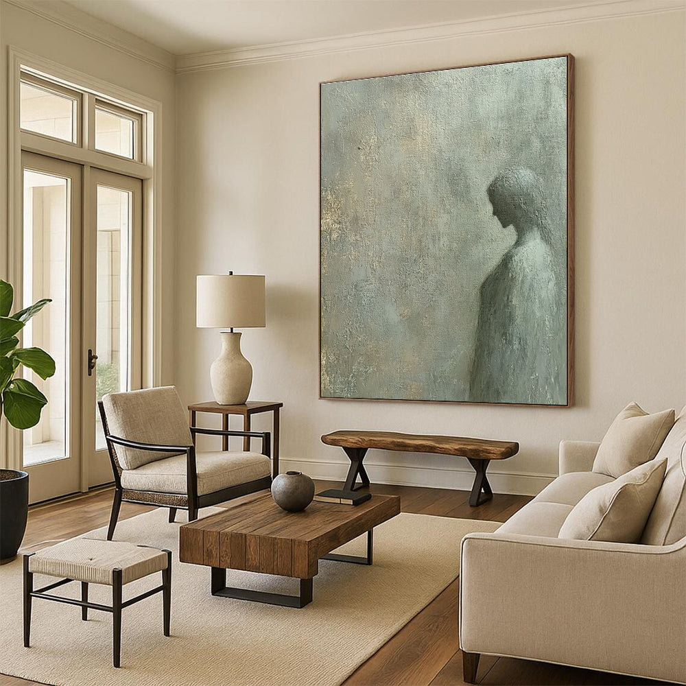 Shadowy Female Silhouette for Serene Meditation Room & Ethereal Art Gallery STSC997