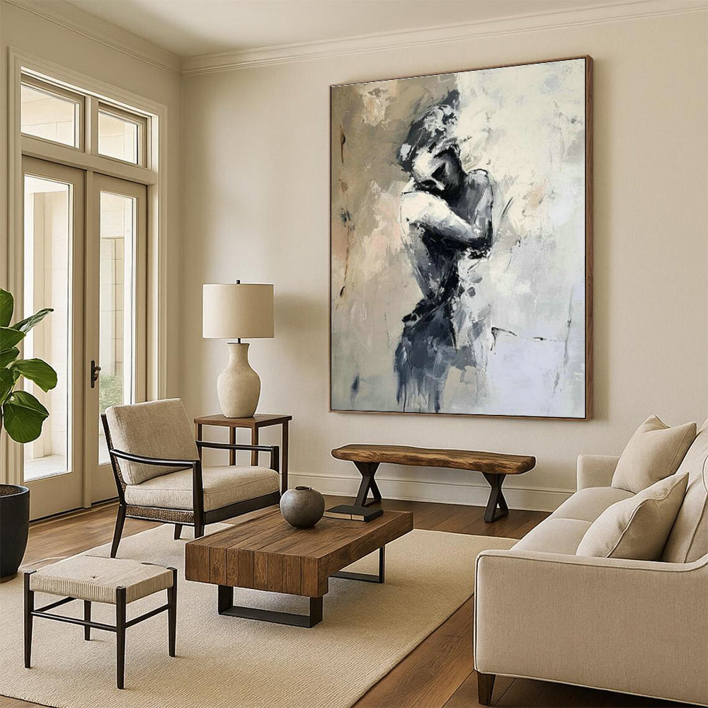 Solitary Figure Art for Modern Therapy Office Waiting Rooms DLZ0109