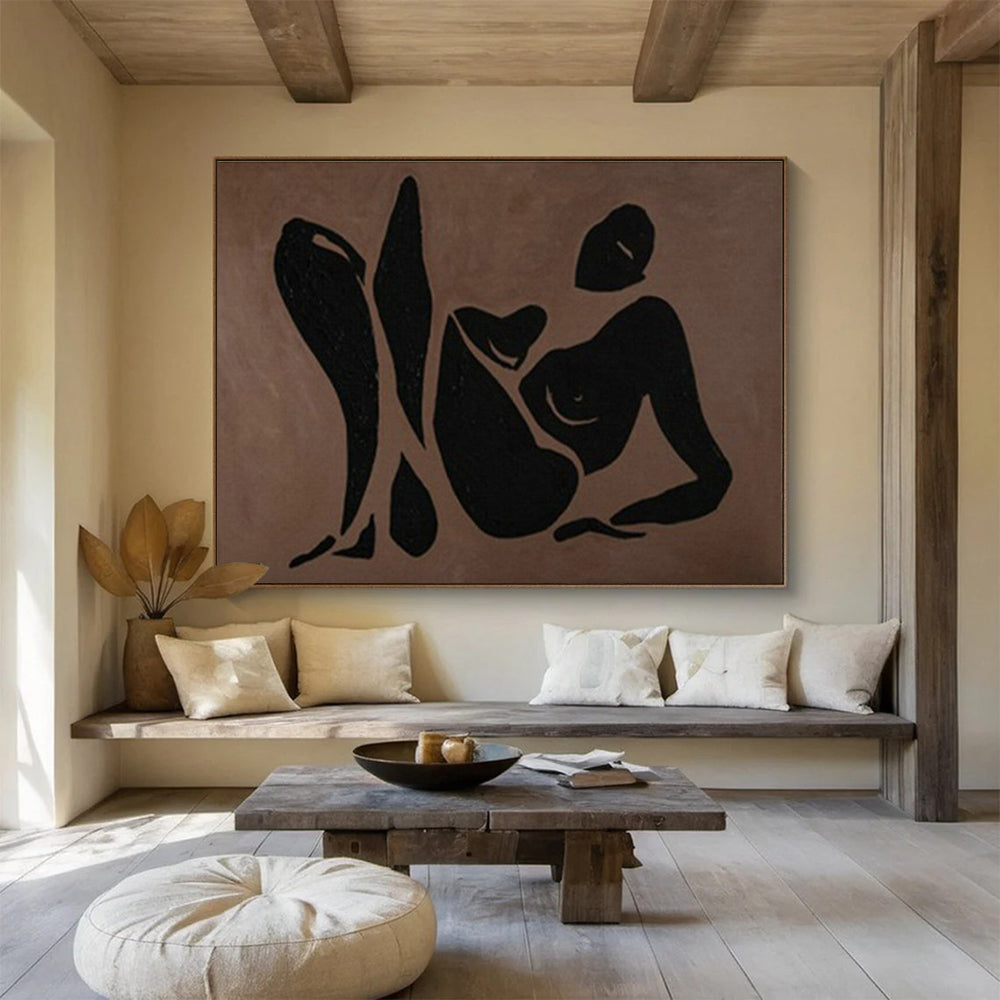 Black Figure Silhouette Art for Modern Art Studio Galleries DLZ3127
