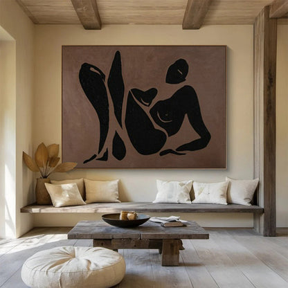 Black Figure Silhouette Art for Modern Art Studio Galleries DLZ3127