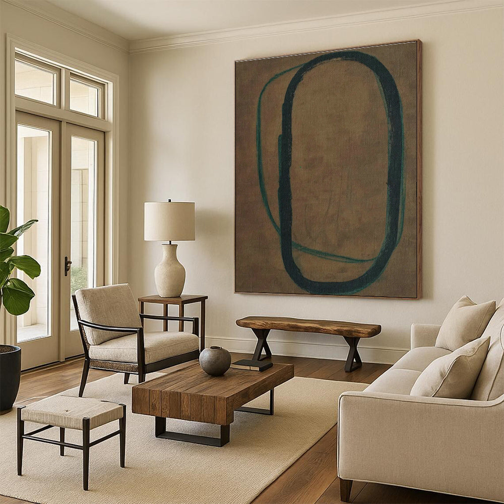 Minimalist Double - Loop Abstract Art for Modern Office & Home Study DLZ1160