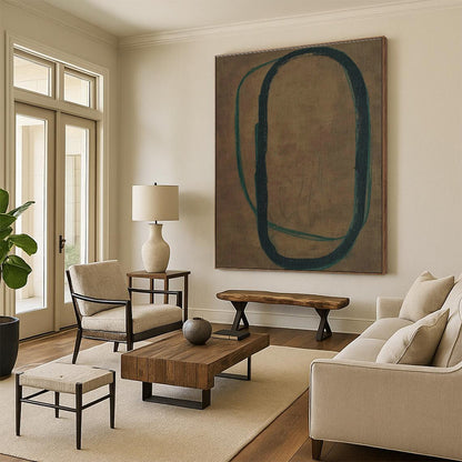 Minimalist Double - Loop Abstract Art for Modern Office & Home Study DLZ1160