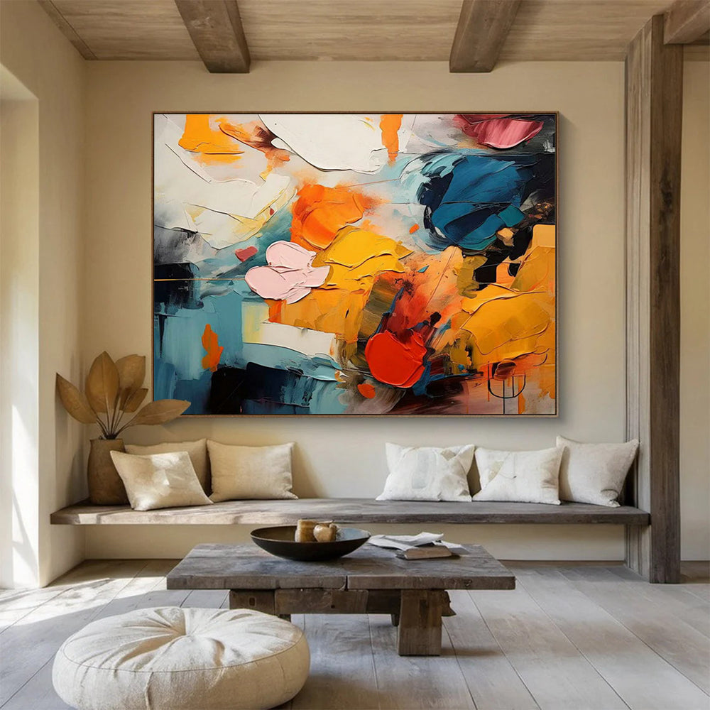Color Block Abstract Art for Contemporary Office Break Room Walls DLZ3215
