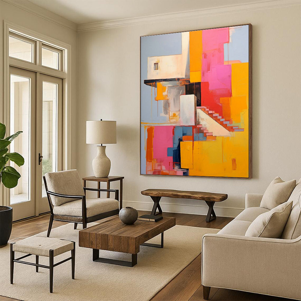 Colorful Architectural Abstract Art for Modern Loft & Creative Office DLZ1330