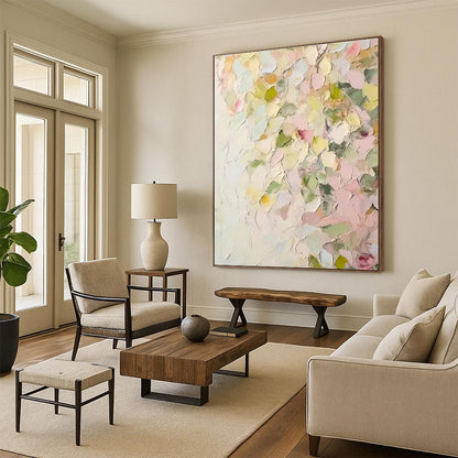 Pastel Flower Cluster Art for Minimalist Nursery & Spring Garden Brunch Spot DLZ1398