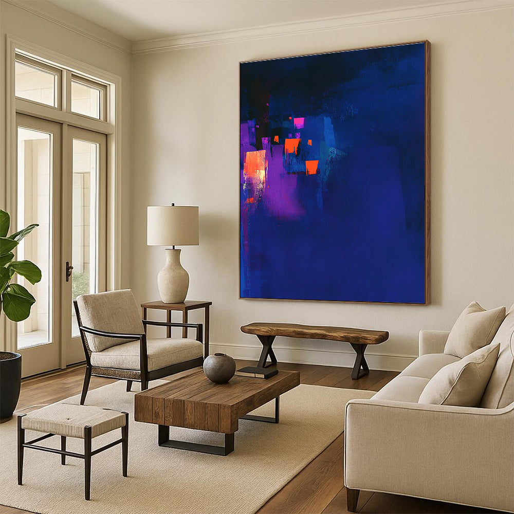 Dark Blue with Neon Accents for Modern Nightclub & Urban Art Space STSC544