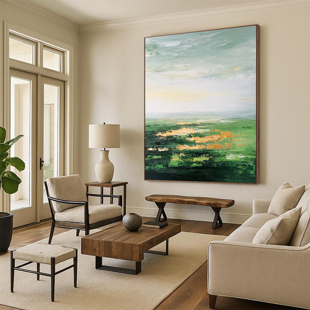 Green Field with Gold for Luxury Villa Living Room & Art - Centric Boutique STSC887