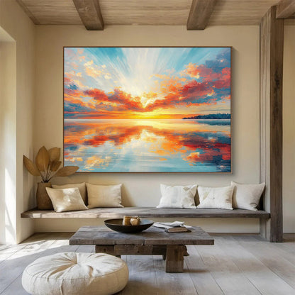 Sunrise Sea View Painting for Coastal Home Living Room DLZ3006