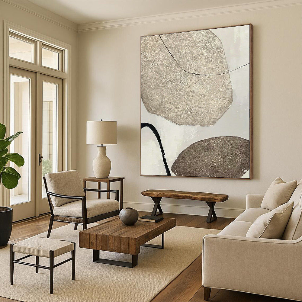 Gray - White Textured Abstract Art for Home Spa & Wellness Center DLZ1128