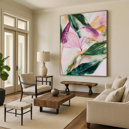 Pastel Floral Abstract for Romantic Boudoir & Light - Filled Tea Room STSC315