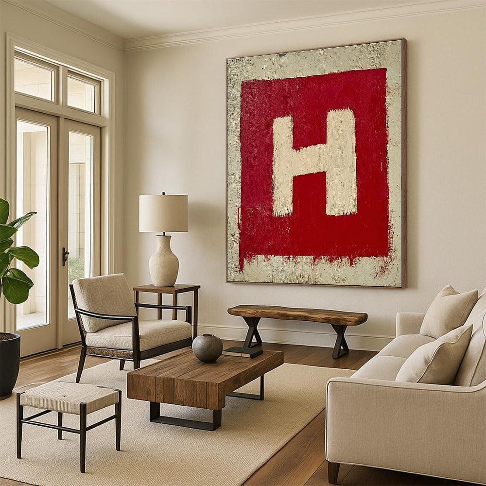 Red and White “H” for Industrial - Style Loft & Minimalist Office STSC1163