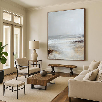 Minimalist Beach Scene for Serene Home Office & Coastal - Style Living Room STSC232