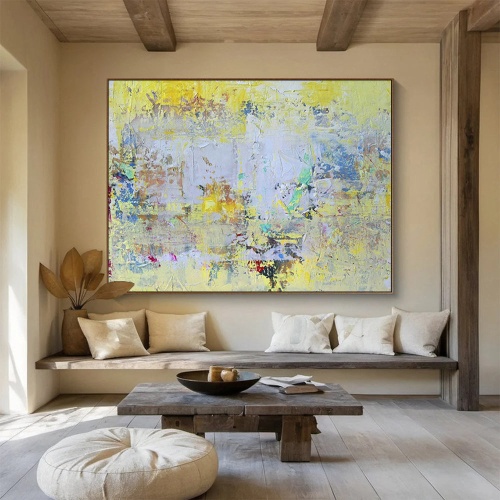Yellow - Toned Colorful Abstract Art for Creative Coworking Space Lounges DLZ2578