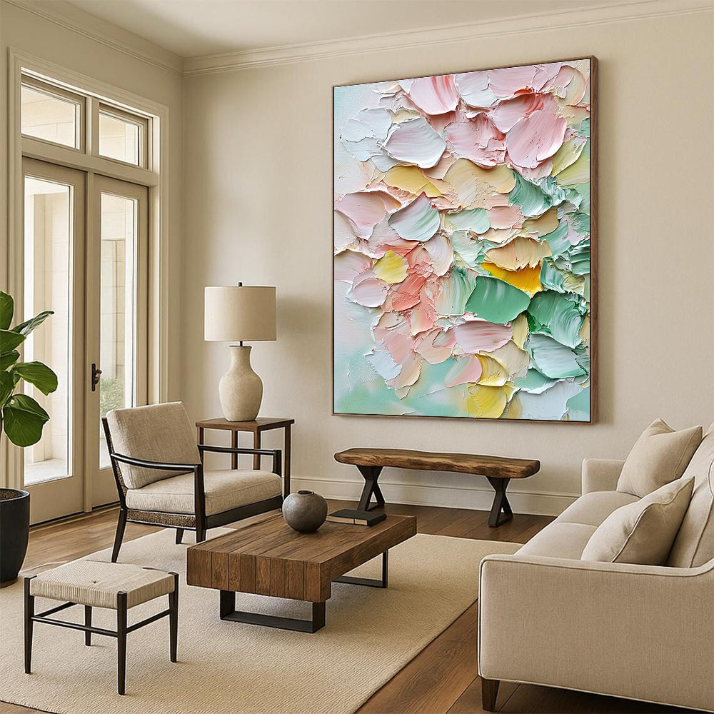 Colorful Textured Petals Art for Art Gallery Café & Bohemian - Style Bedroom STSC1398