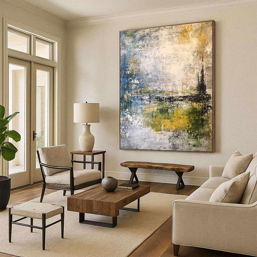 Abstract Landscape with Muted Tones for Minimalist Living Room & Art - Inspired Café STSC210
