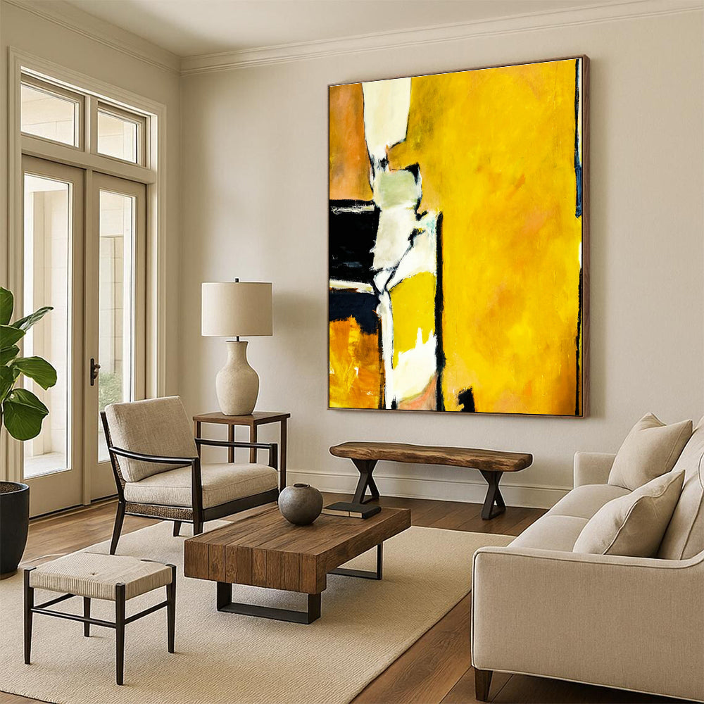 Yellow - Black Abstract Art for Modern Loft & Home Gym DLZ1108