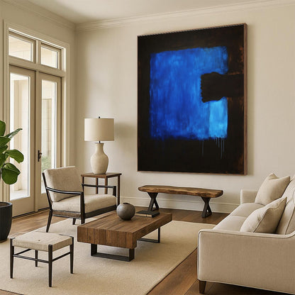 Blue and Black Abstract Form Art for Modern Art Gallery & Industrial - Style Lounge STSC1313