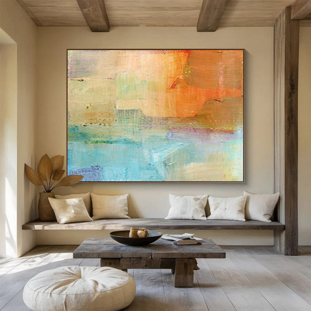 Vibrant Colorful Block Abstract Art to Infuse Liveliness and Energy into Your Kitchen DLZ2785