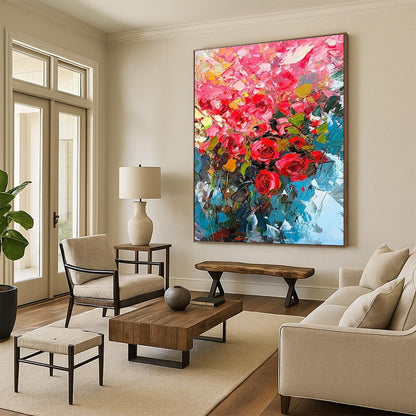 Vibrant Rose Bouquet Art for Romantic Wedding Venue & Feminine Boutique DLZ2132