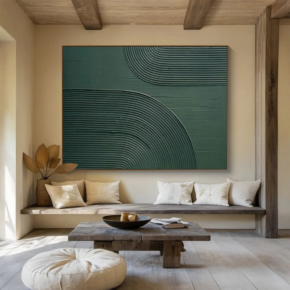 Dark Green Textured Abstract Art for Sophisticated Law Firm Waiting Areas DLZ3136