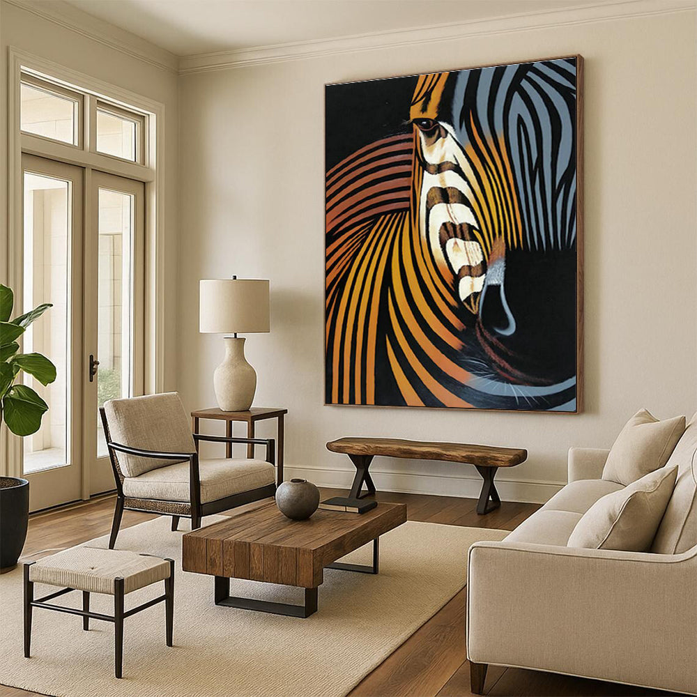 Stylized Zebra Head Art for Modern Art Gallery & Creative Studio DLZ2147