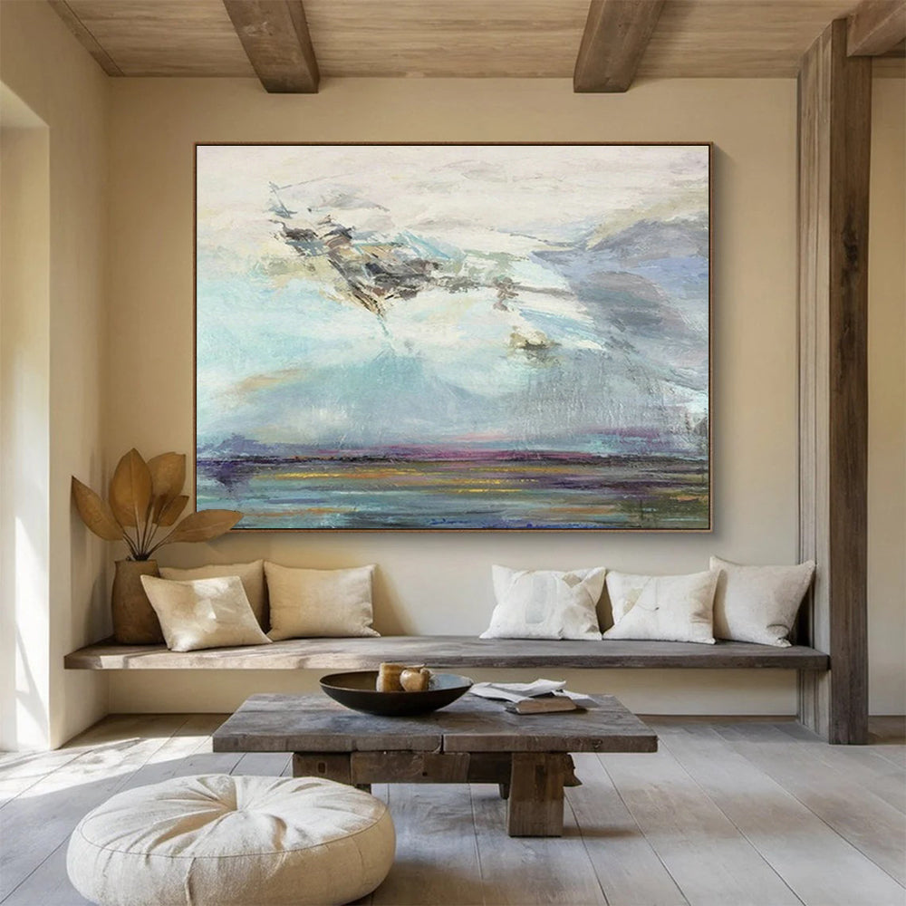 Sea View Abstract Art for Coastal Home Office Studios DLZ2580