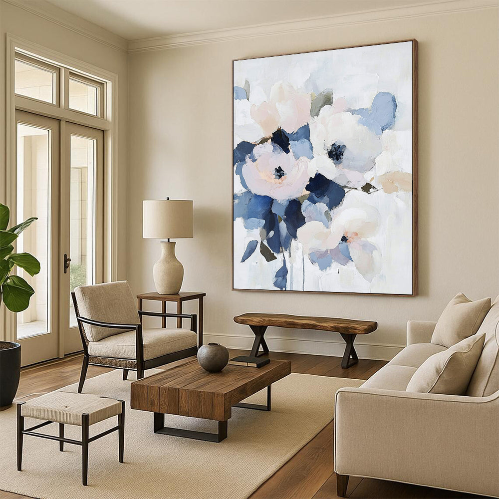 Soft - Toned Flower Bouquet Art for Nursery & Café STSC053