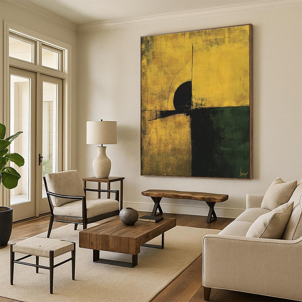 Yellow and Green Abstract for Vibrant Workplace & Art - Loving Lounge STSC246