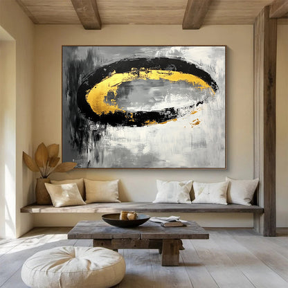Gold and Black Oval Art for Industrial - Chic Loft & Avant - Garde Jewelry Store SC137