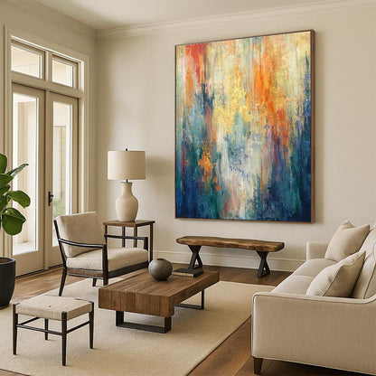 Colorful Vertical Lines Abstract Art for Dance Studio & Creative Office DLZ0632