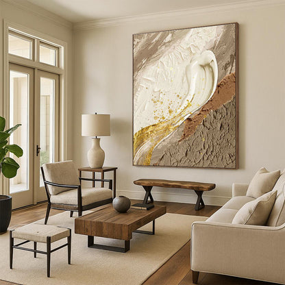Gold - Accented Abstract Art for Luxury Penthouse & Glamorous Event Space DLZ2187