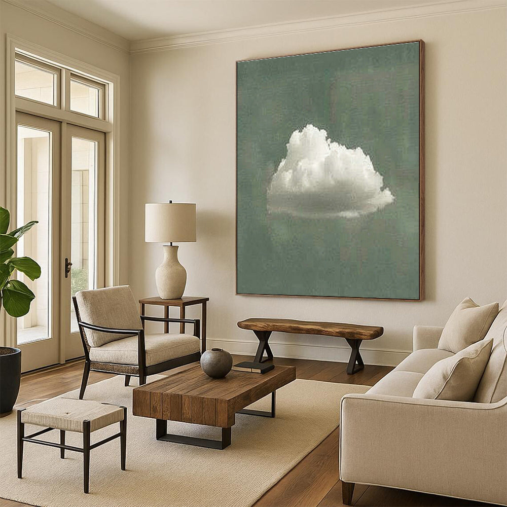 Lone Cloud Art for Minimalist Bedroom & Nature - Lover’s Study DLZ0977