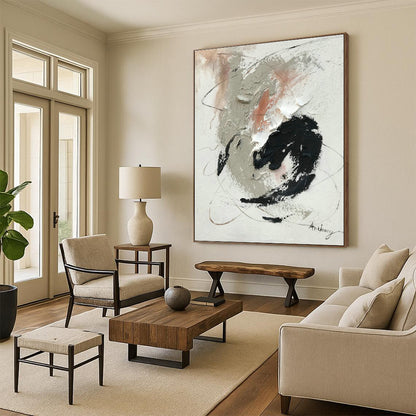 Gray - Black - White Abstract Art for Minimalist Gallery & Urban Apartment DLZ0819