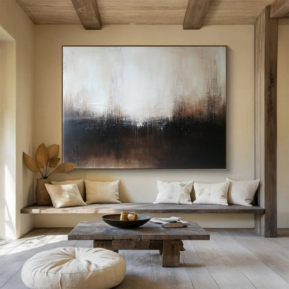 Brown - Toned Abstract Mist Art for Industrial Loft & Meditation Space SC057
