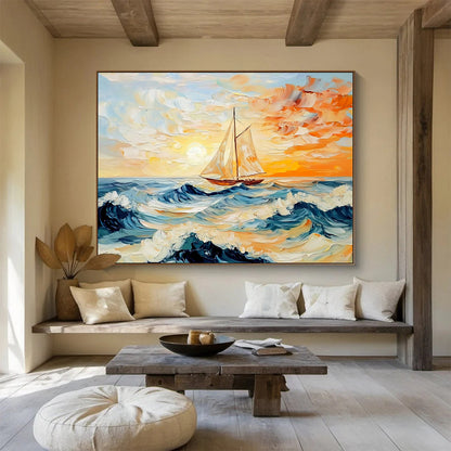 Sailboat at Sunset Art for Yacht Club & Sailing Enthusiast’s Home SC419