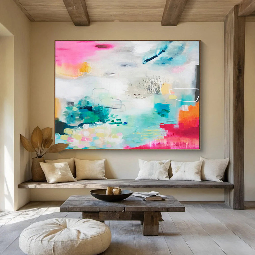 Pink - Blue Creative Abstract Art for Artistic Home Studios DLZ2447
