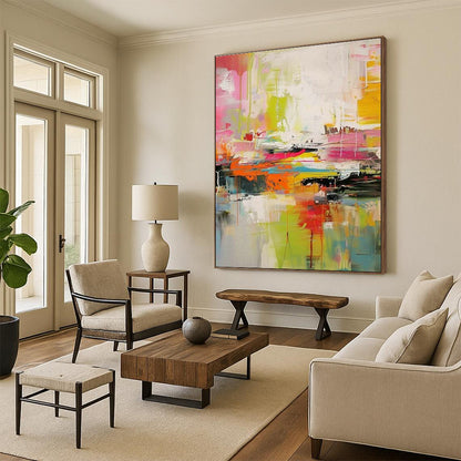Colorful Block Abstract Art for Creative Agency Breakroom & Trendy Urban Apartment DLZ1564
