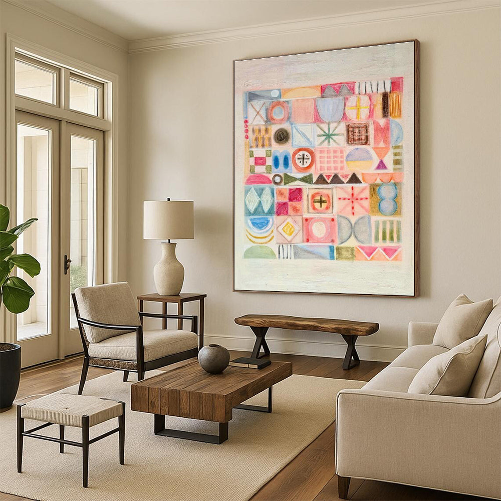 Geometric Pattern Art for Modern Office Breakout Spaces DLZ0140