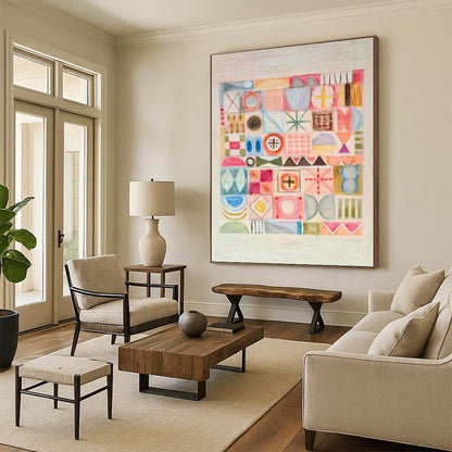 Geometric Pattern Art for Modern Office Breakout Spaces DLZ0140