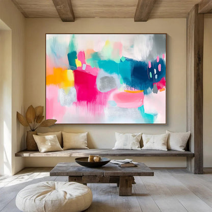 Bright Color Block Abstract Art for Creative Studio & Trendy Retail Store SC215