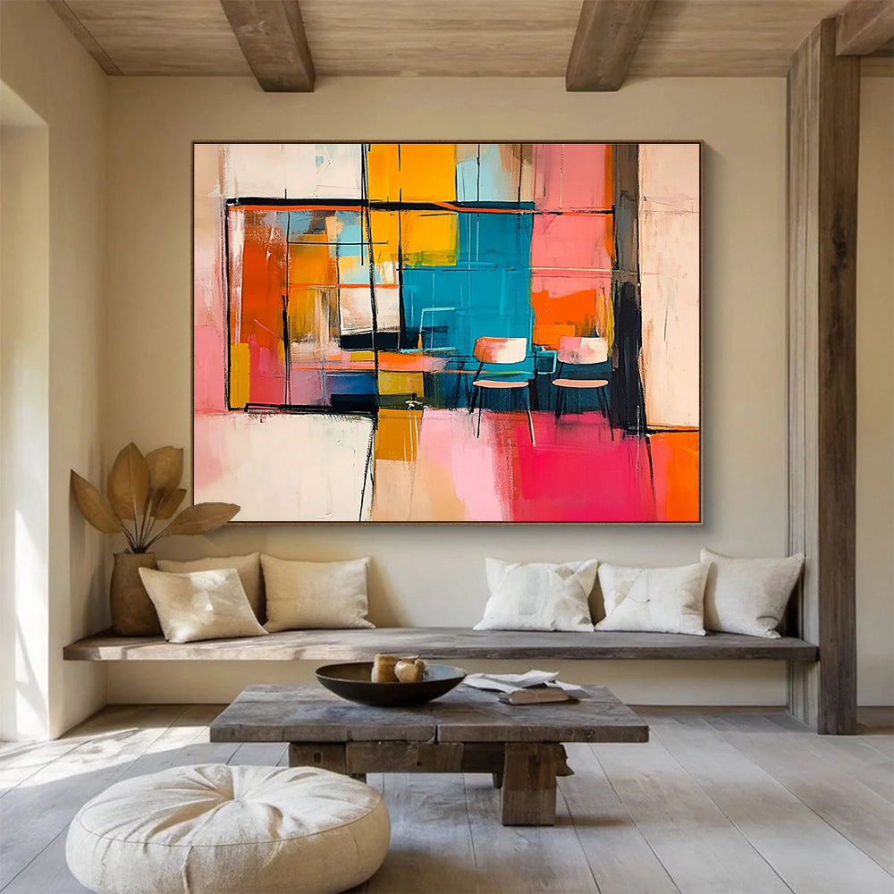 Abstract Interior Scene Art for Modern Apartment Living Room & Creative Café SC336
