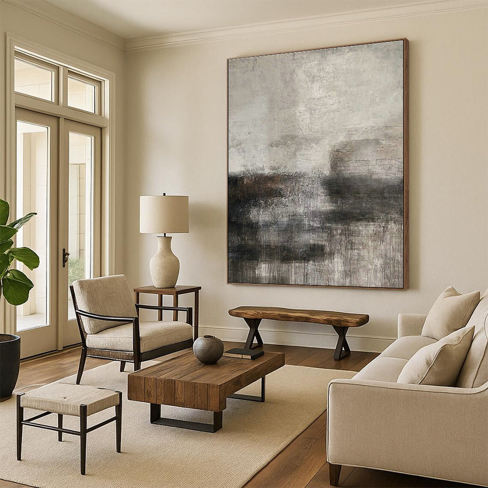 Light Brown Wavy Abstract Art III for Art - Themed Hotel & Minimalist Living Room DLZ1858