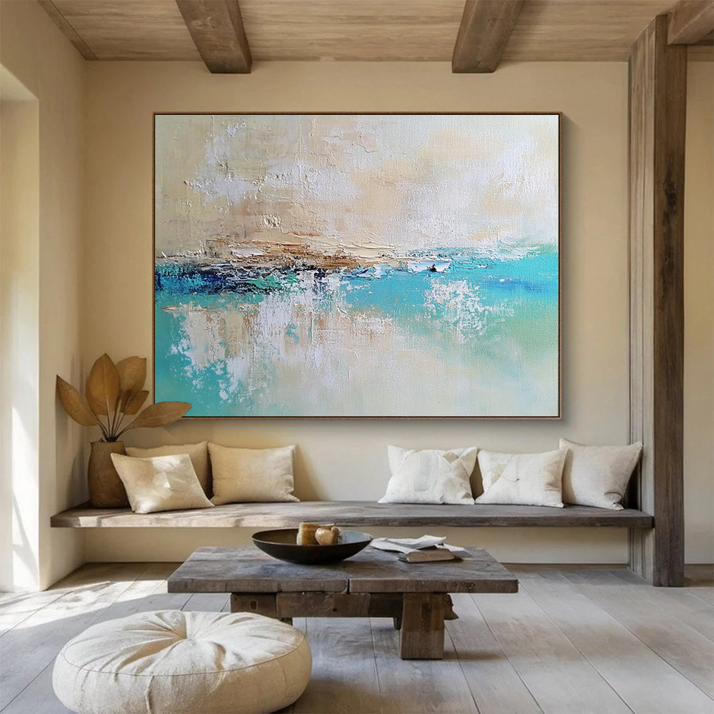 Beach - Inspired Abstract Art for Coastal Home Living Room & Seaside Café SC340