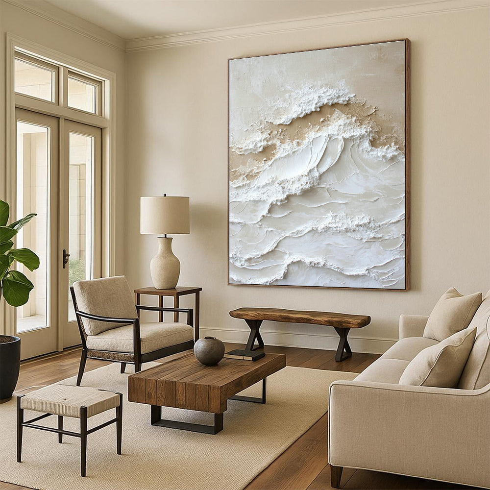 Textured Wave Relief Art for Beach House & Coastal Art Gallery DLZ0735
