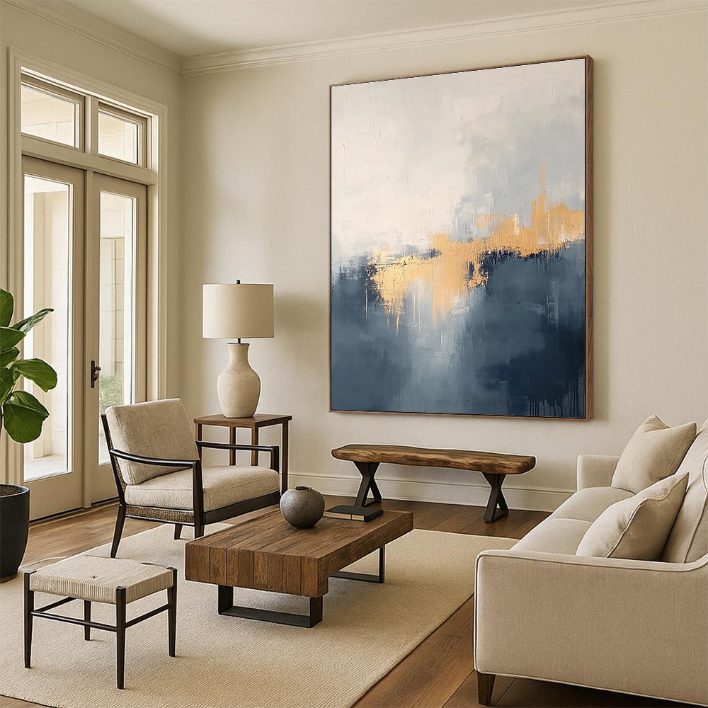 Gold - Accent Abstract Landscape Art for Bedroom & Luxury Hotel STSC731